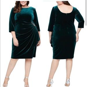 ALEX Evenings velvet embellished Cocktail dress